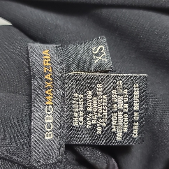 BCBGMaxAzria Black Twisted Racerback Bodycon Dress With Belt Size XSmall - Picture 2 of 15